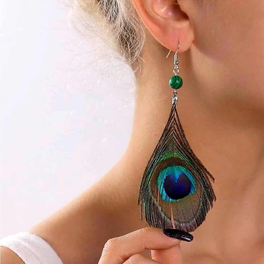 Beautiful peacock earrings